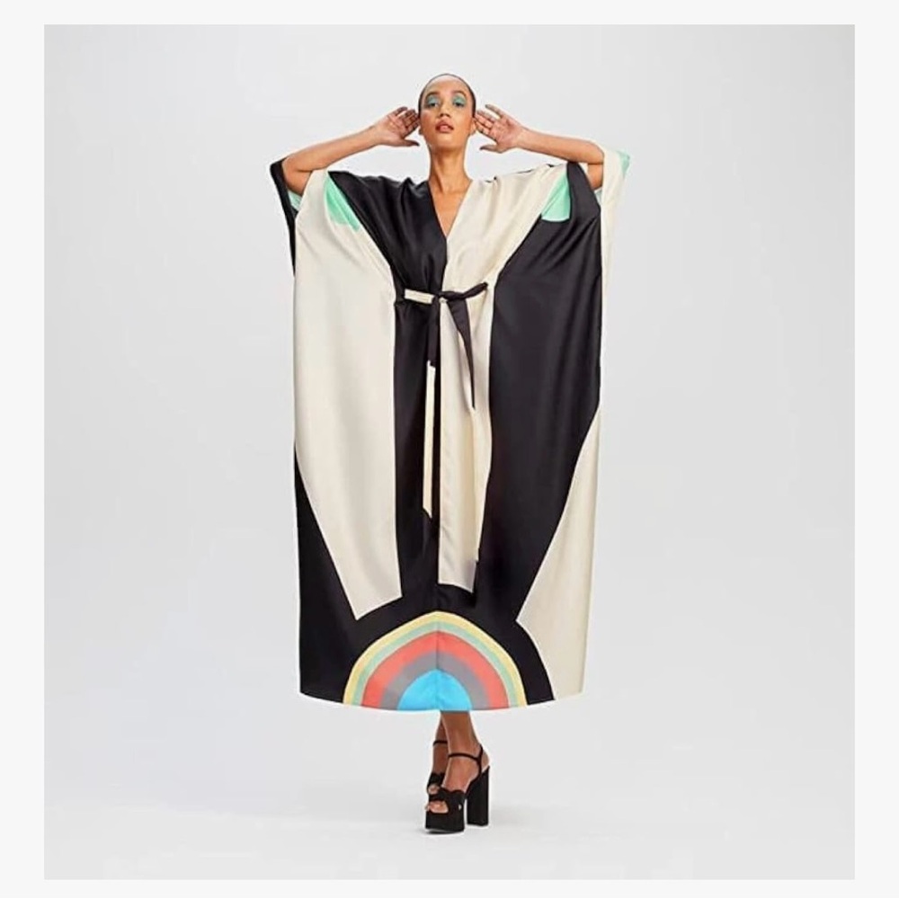 Colorful Geometric Kimono Dress